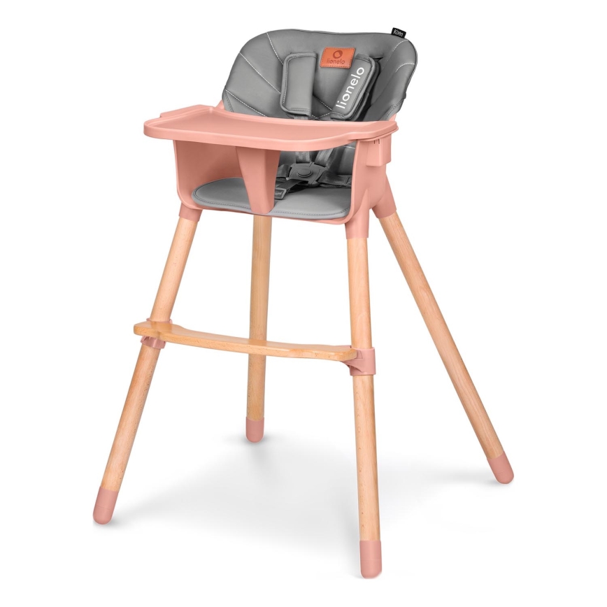 Lionelo - Barnmatstol 2 i 1 KOEN Pink Rose