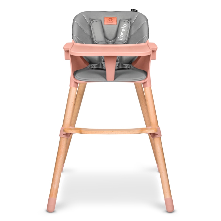 Lionelo - Barnmatstol 2 i 1 KOEN Pink Rose
