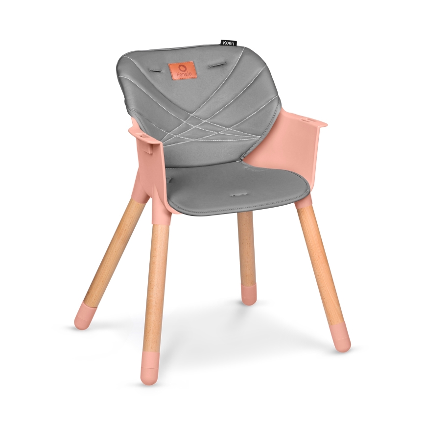 Lionelo - Barnmatstol 2 i 1 KOEN Pink Rose