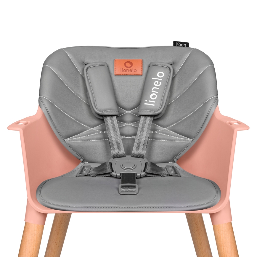 Lionelo - Barnmatstol 2 i 1 KOEN Pink Rose