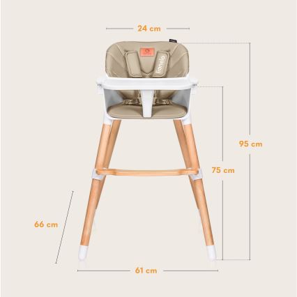 Lionelo - Barnmatstol 2-i-1 KOEN Sandbeige