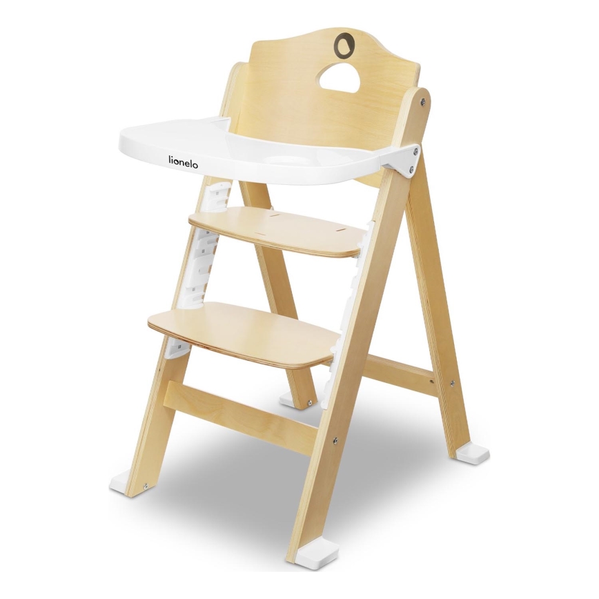 Lionelo - Barnmatstol 3 i 1 FLORIS vit/natur