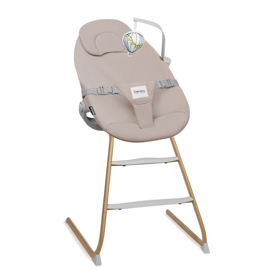 Lionelo - Barnmatstol 4-i-1 DALIA SET Grey Stone Natural