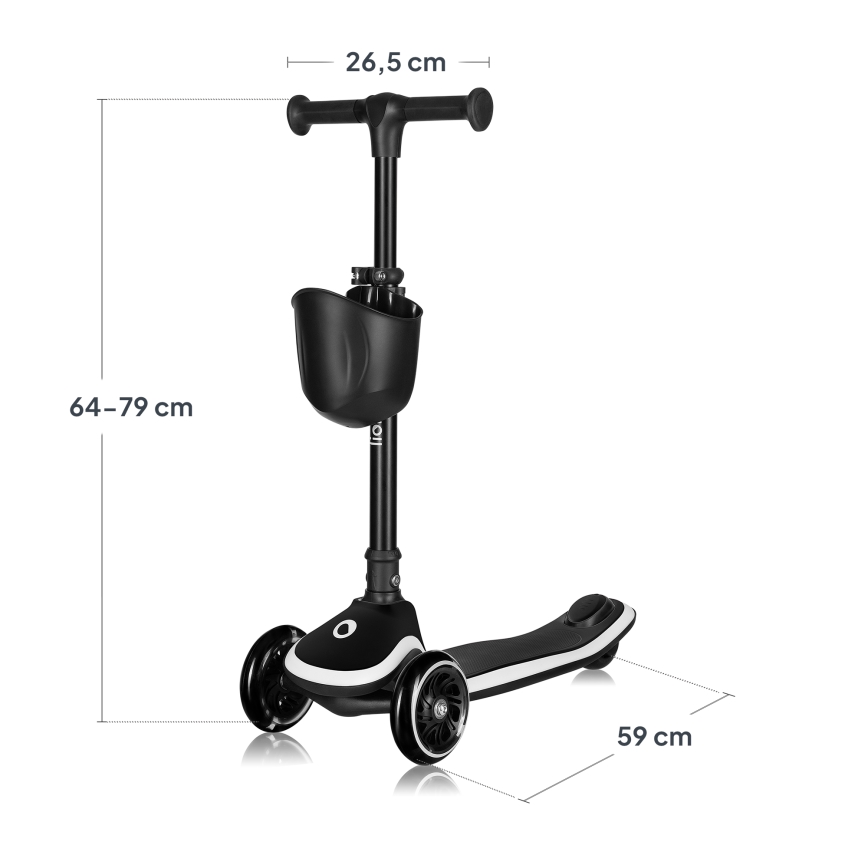 Lionelo - Barnsparkcykel MEY 3xAAA Svart Onyx