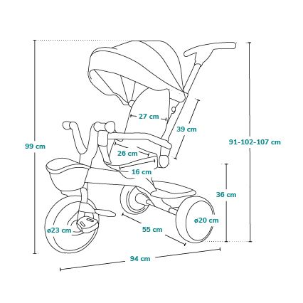 Lionelo - Barntricycle HAARI mörkblå/grå