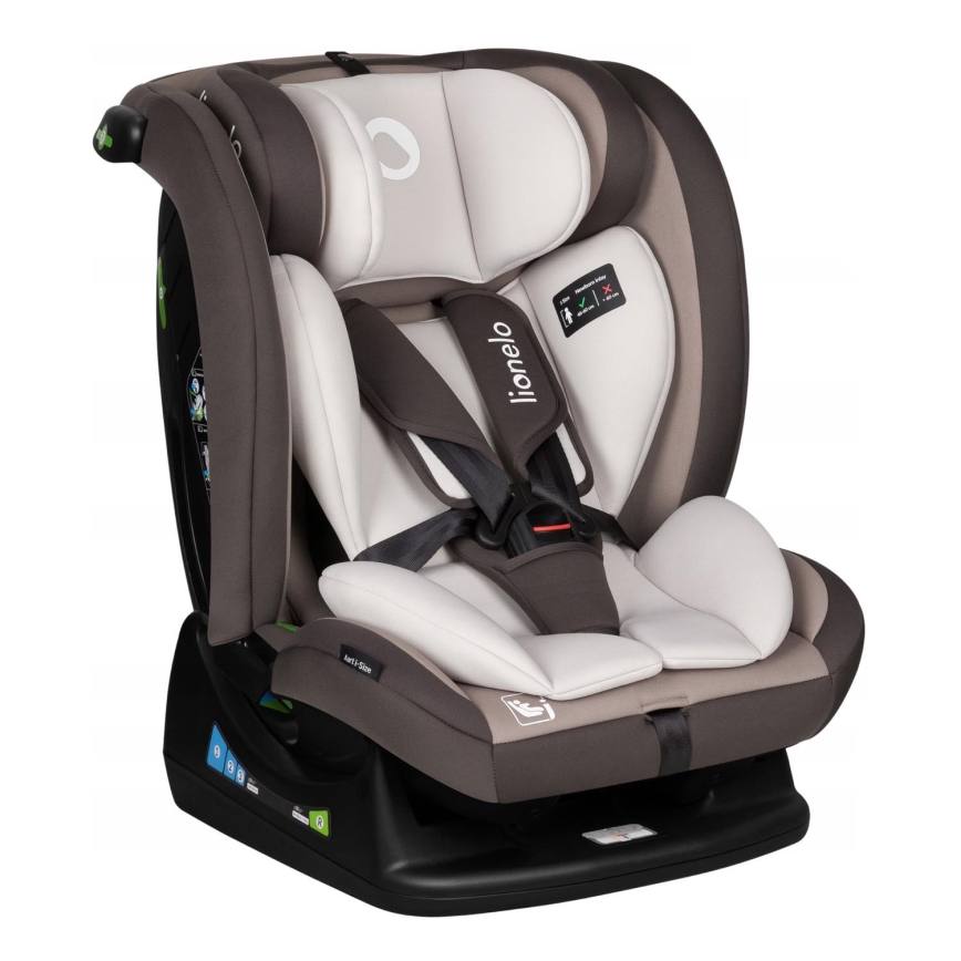 Lionelo - Bilbarnstol AART i-Storlek 40-150 cm brun/grädde