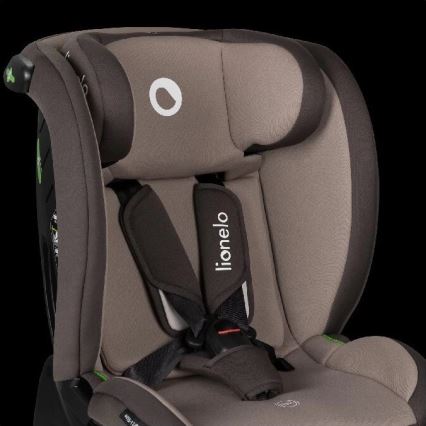 Lionelo - Bilbarnstol AART i-Storlek 40-150 cm brun/grädde