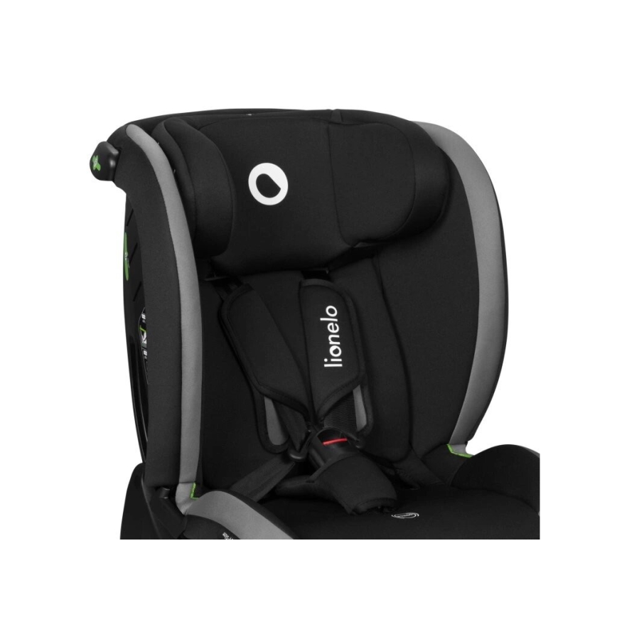 Lionelo - Bilbarnstol AART i-Storlek 40-150 cm svart/grå
