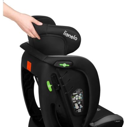 Lionelo - Bilbarnstol AART i-Storlek 40-150 cm svart/grå