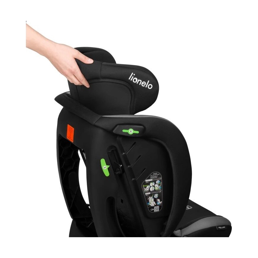 Lionelo - Bilbarnstol AART i-Storlek 40-150 cm svart/grå