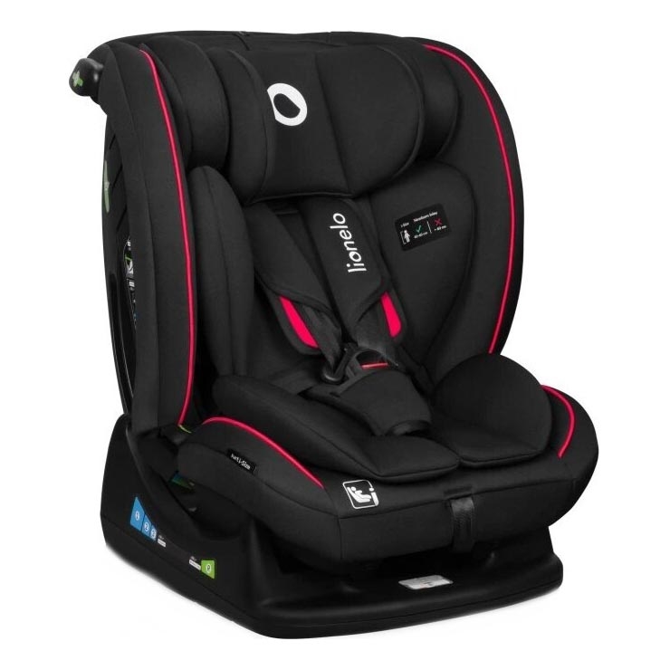 Lionelo - Bilbarnstol AART i-Storlek 40-150 cm svart/röd