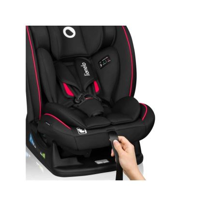 Lionelo - Bilbarnstol AART i-Storlek 40-150 cm svart/röd