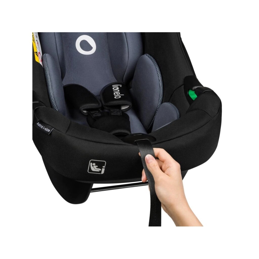Lionelo - Bilbarnstol ASTRID i-Storlek 40-87 cm svart