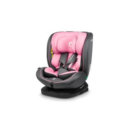 Lionelo - Bilbarnstol BASTIAAN i-Storlek 40-150 cm grå/rosa