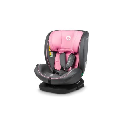 Lionelo - Bilbarnstol BASTIAAN i-Storlek 40-150 cm grå/rosa