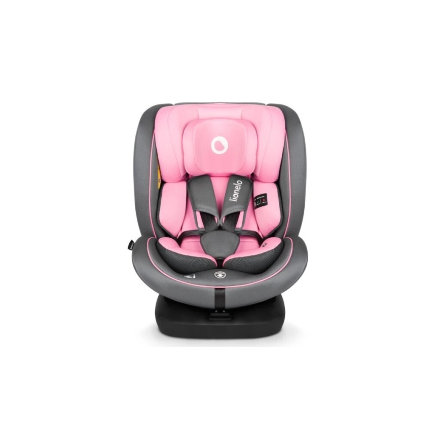 Lionelo - Bilbarnstol BASTIAAN i-Storlek 40-150 cm grå/rosa