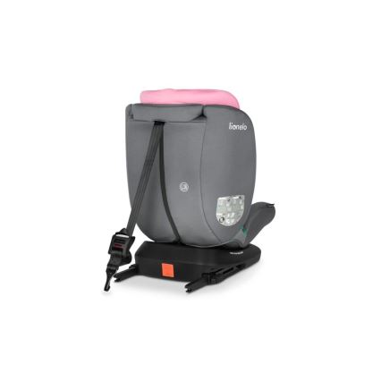 Lionelo - Bilbarnstol BASTIAAN i-Storlek 40-150 cm grå/rosa