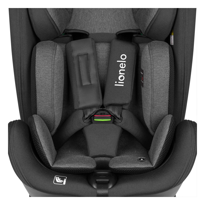 Lionelo - Bilbarnstol HARPER i-Size med roterbar bas 76-150 cm Black Carbon