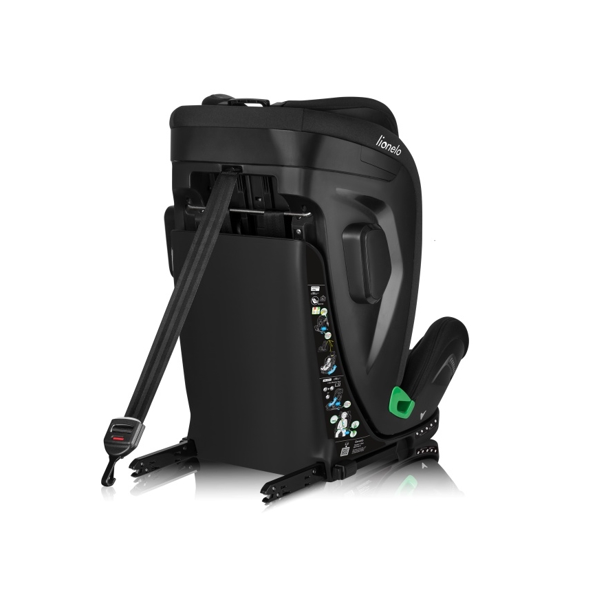 Lionelo - Bilbarnstol HARPER i-Size med roterbar bas 76-150 cm Black Carbon