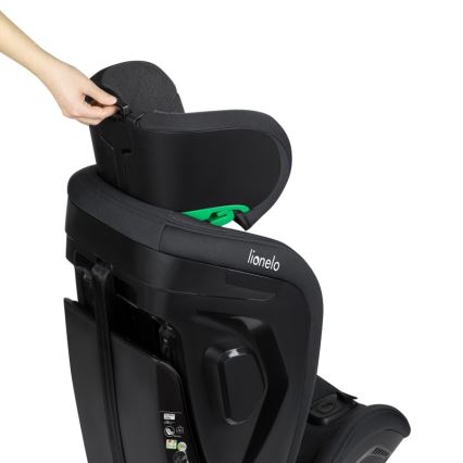Lionelo - Bilbarnstol HARPER i-Size med roterbar bas 76-150 cm Black Carbon