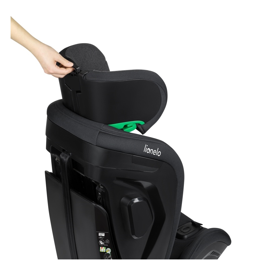Lionelo - Bilbarnstol HARPER i-Size med roterbar bas 76-150 cm Black Carbon