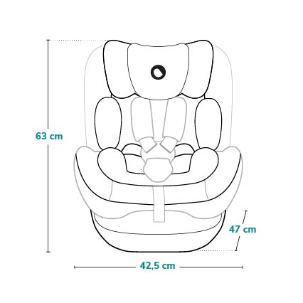 Lionelo - Bilbarnstol HARPER i-Size med roterbar bas 76-150 cm Black Carbon