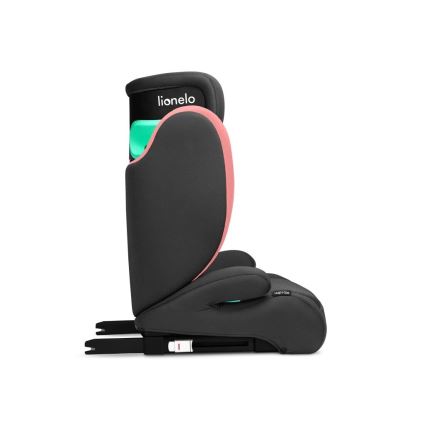 Lionelo - Bilbarnstol HUGO i-Storlek 100-150 cm svart/rosa