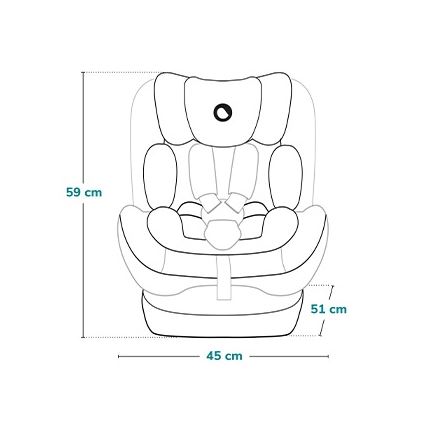 Lionelo - Bilbarnstol IZZY i-Size 40-150 cm Svart/Grå
