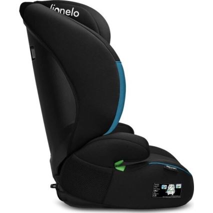 Lionelo - Bilbarnstol LARS i-Storlek 100-150 cm svart/blå
