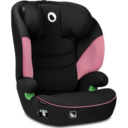 Lionelo - Bilbarnstol LARS i-Storlek 100-150 cm svart/rosa