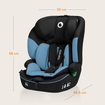 Lionelo - Bilbarnstol LEVI i-Size 76-150 cm Koboltblå