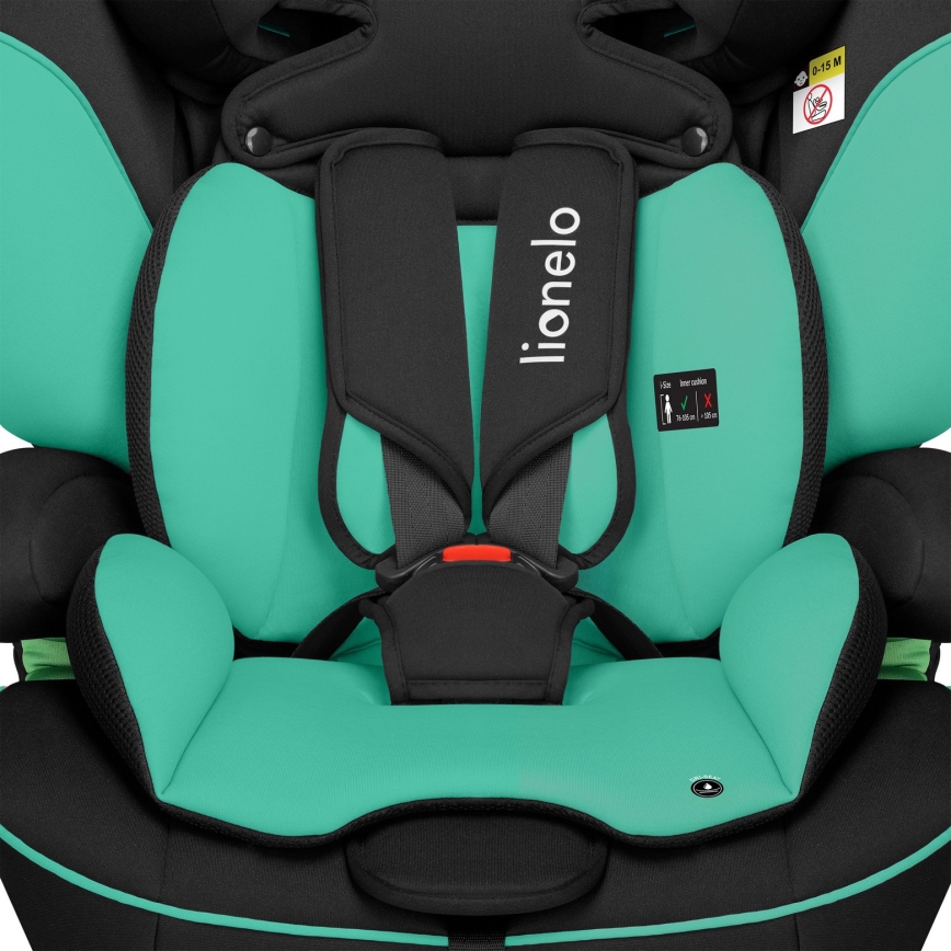 Lionelo - Bilbarnstol LEVI i-Size 76-150 cm Smaragdgrön