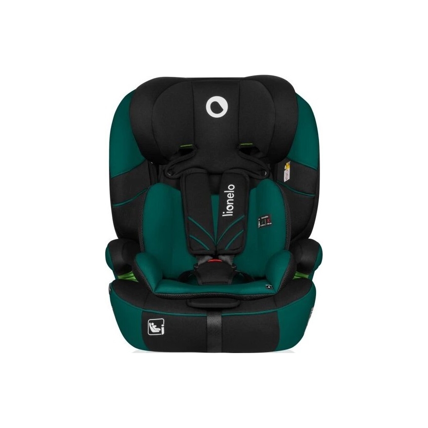 Lionelo - Bilbarnstol LEVI ONE i-Storlek 76-150 cm svart/grön