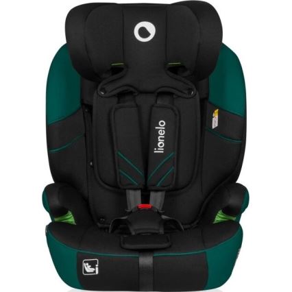 Lionelo - Bilbarnstol LEVI ONE i-Storlek 76-150 cm svart/grön