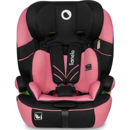Lionelo - Bilbarnstol LEVI ONE i-Storlek 76-150 cm svart/rosa
