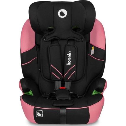 Lionelo - Bilbarnstol LEVI ONE i-Storlek 76-150 cm svart/rosa