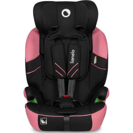 Lionelo - Bilbarnstol LEVI ONE i-Storlek 76-150 cm svart/rosa