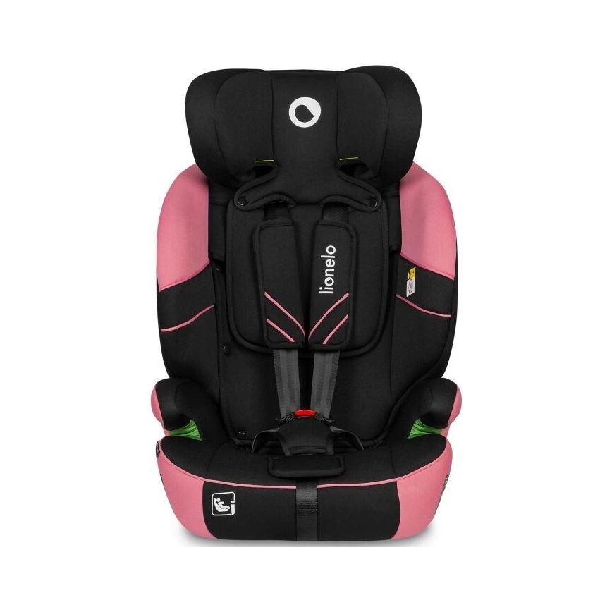 Lionelo - Bilbarnstol LEVI ONE i-Storlek 76-150 cm svart/rosa