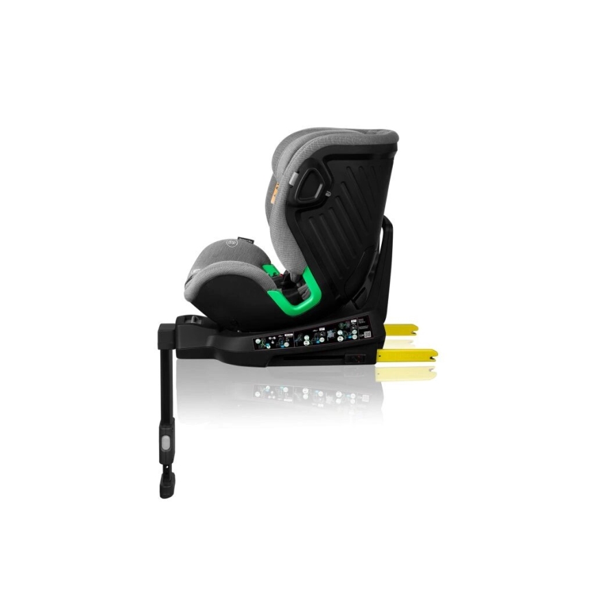 Lionelo - Bilbarnstol med bas roterande HARMONY i-Storlek 40-150 cm svart/grå