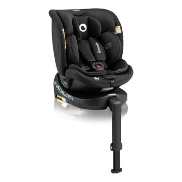Lionelo - Bilbarnstol med bas, roterbar NAVY i-Size 40-150 cm svart