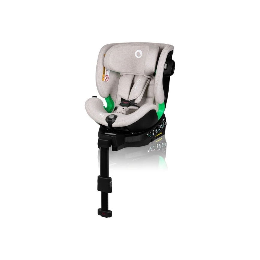 Lionelo - Bilbarnstol med bas swivel HARMONY i-Storlek 40-150 cm beige