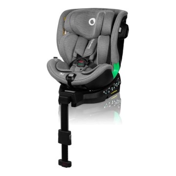 Lionelo - Bilbarnstol med bas swivel HARMONY i-Storlek 40-150 cm grå