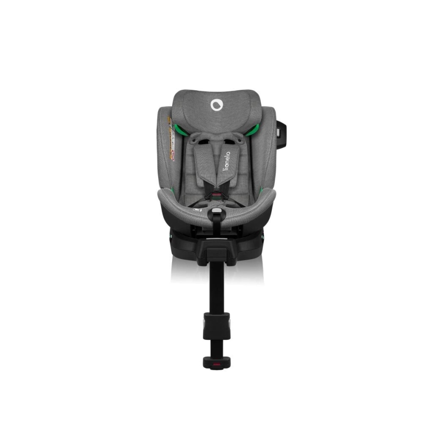 Lionelo - Bilbarnstol med bas swivel HARMONY i-Storlek 40-150 cm grå