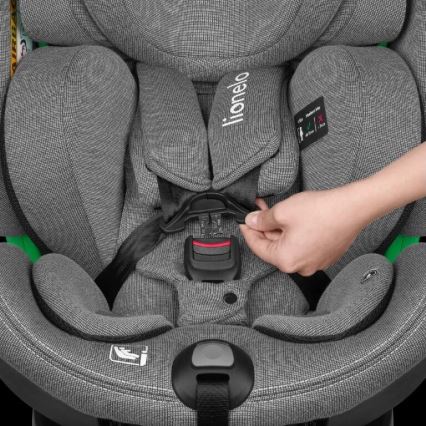 Lionelo - Bilbarnstol med bas swivel HARMONY i-Storlek 40-150 cm grå