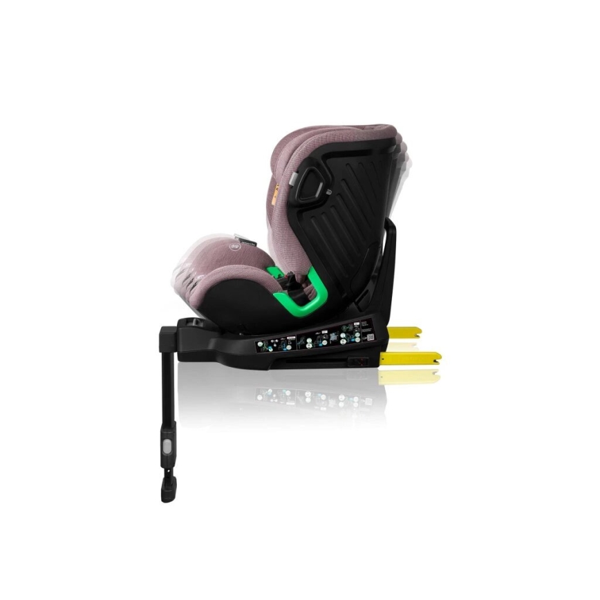 Lionelo - Bilbarnstol med bas swivel HARMONY i-Storlek 40-150 cm rosa