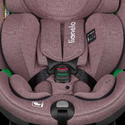 Lionelo - Bilbarnstol med bas swivel HARMONY i-Storlek 40-150 cm rosa