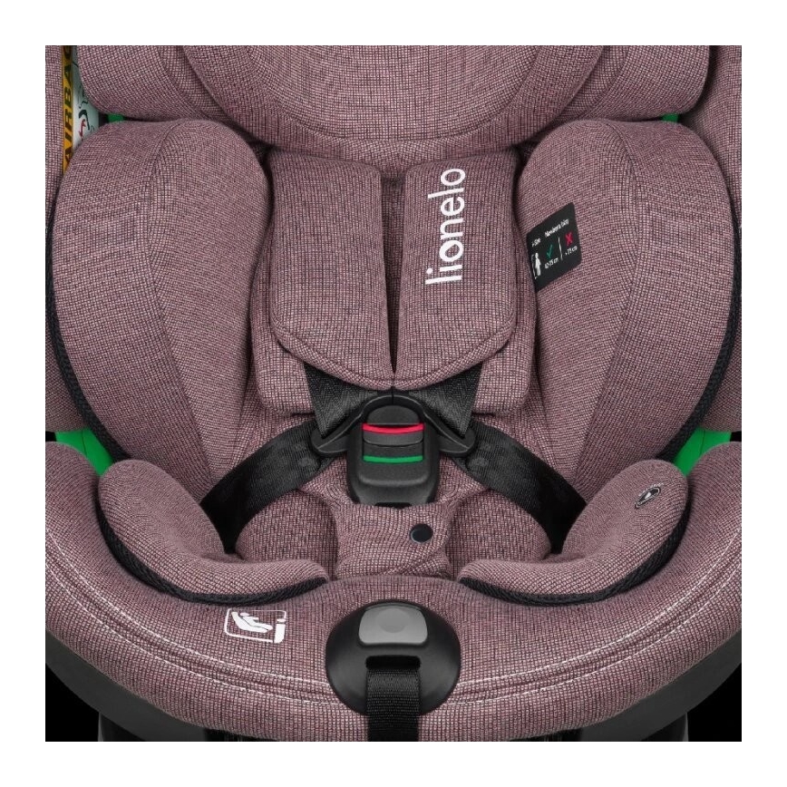Lionelo - Bilbarnstol med bas swivel HARMONY i-Storlek 40-150 cm rosa