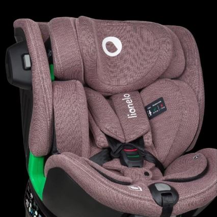 Lionelo - Bilbarnstol med bas swivel HARMONY i-Storlek 40-150 cm rosa