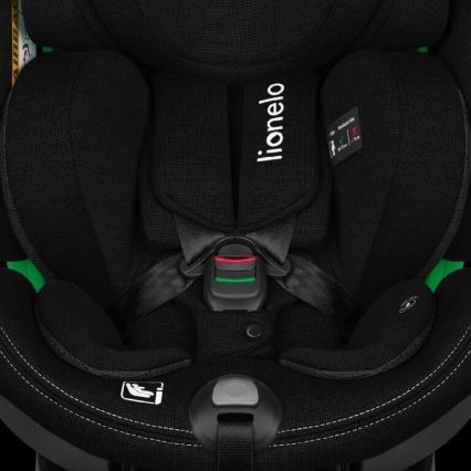 Lionelo - Bilbarnstol med bas swivel HARMONY i-Storlek 40-150 cm svart