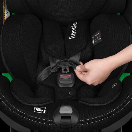 Lionelo - Bilbarnstol med bas swivel HARMONY i-Storlek 40-150 cm svart